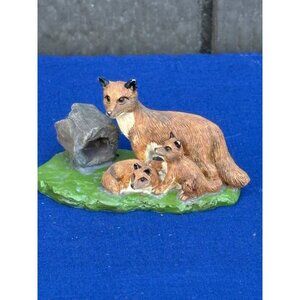 Vintage 1995 Santas Best Red Fox 2 kits Family Figurine Andrea Sadek Taiwan 6645